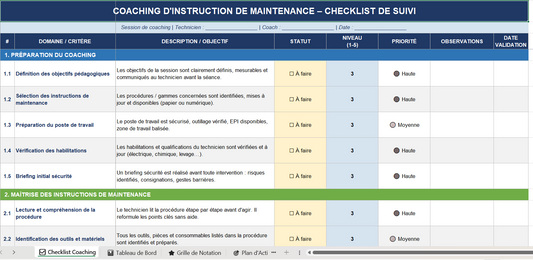 Checklist Coaching Maintenance – Suivi des Instructions & Plan d’Action.xlsx