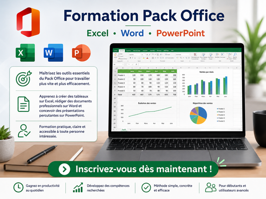 Formation Pack Office : maîtrisez Excel, Word et PowerPoint