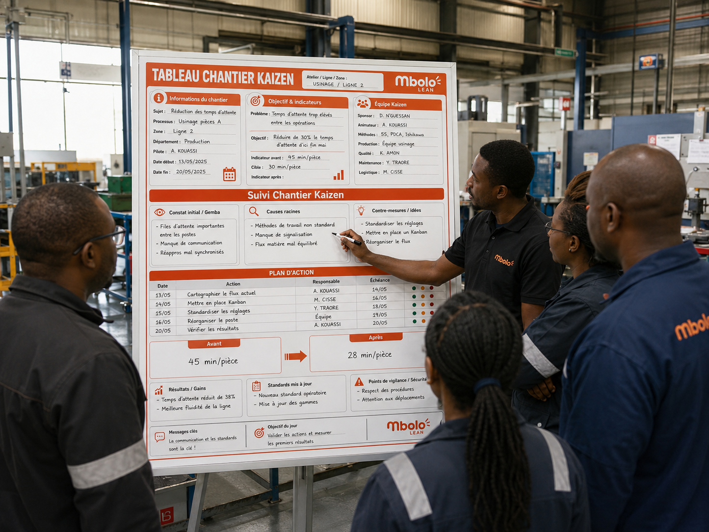 Tableau Kaizen – Support prêt à l’emploi